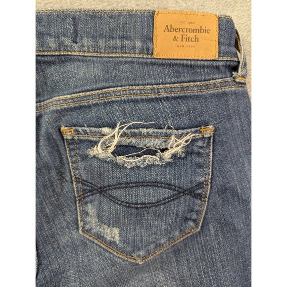 Abercombie Fitch Jeans Womens Size 4 Distressed Whiskers Stretch Ankel - Picture 11 of 15